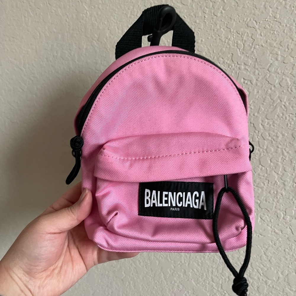 Authentic PINK MINI Balenciaga nylon BACKPACK